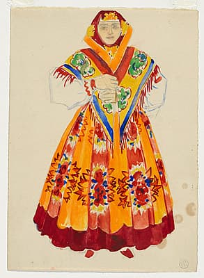 Natalia GONCHAROVA | Costume design for a peasant woman, front view