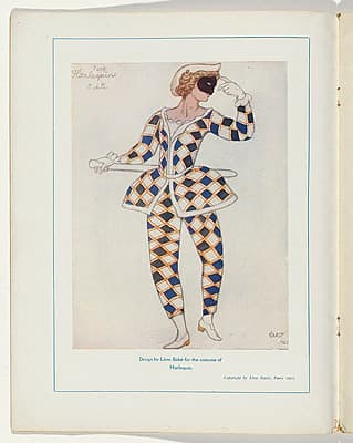 Léon BAKST | Costume design for Harlequin from The Sleeping Princess