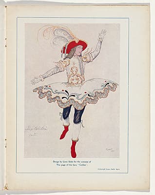 Léon BAKST | Costume design for the page of the Fairy Coliberi  from The Sleeping Princess