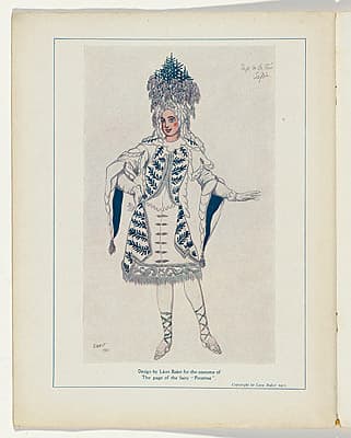 Léon BAKST | Costume design for the page of the Fairy Pinetree from The Sleeping Princess