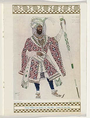 Léon BAKST | Costume design for the Sacrificial Bearer from Le Dieu Bleu