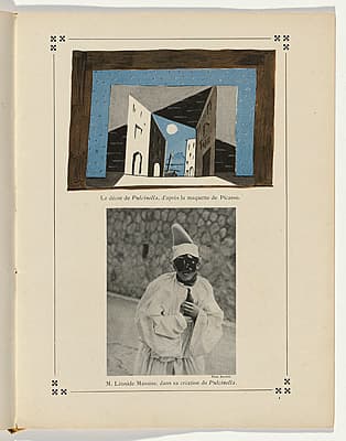 Pablo PICASSO | Set design for Pulcinella / M. Léonide Massine as his character in Pulcinella