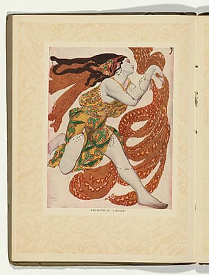 Léon BAKST | Costume design for a bacchante in Narcisse