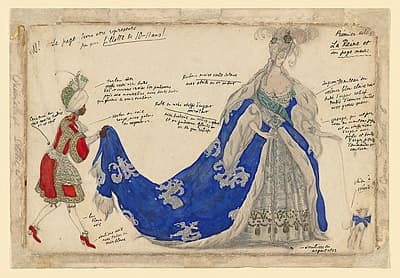 Léon BAKST | Costume design for the Queen and her page (in Act I)