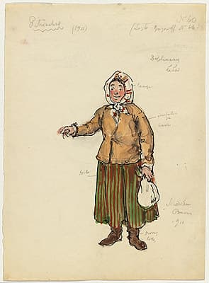 Alexandre BENOIS | Costume design for a peasant woman