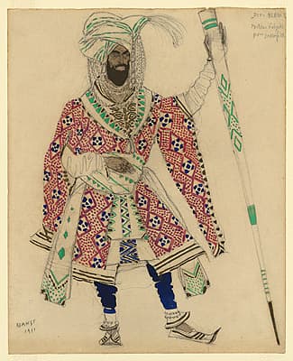 Léon BAKST | Costume design for the Sacrificial Bearer