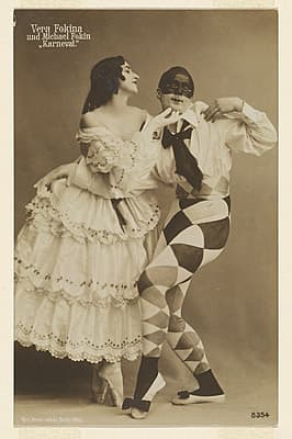   | Postcard of Vera Fokina and Michel Fokine in Carnaval