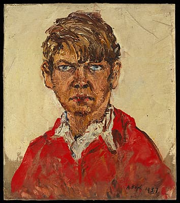 Arthur BOYD | Self portrait in red shirt