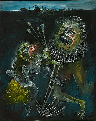 Arthur BOYD | Figures, money and laughing cripple