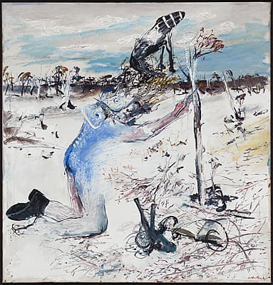 Arthur BOYD | Figure painting a tree