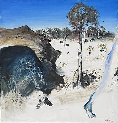 Arthur BOYD | Artist in a cave and shoes and model's leg