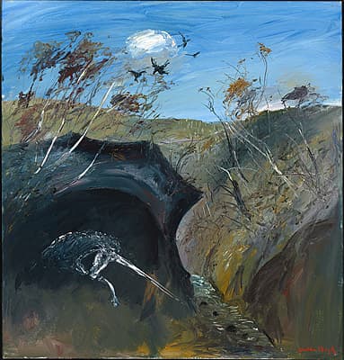 Arthur BOYD | Unicorn in a cave with river