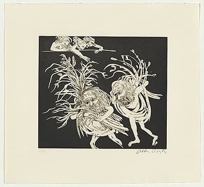 Arthur BOYD | Old men enter carrying fagots to smoke out the women.