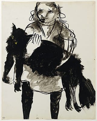 Arthur BOYD | Lucy Boyd, holding a black cat