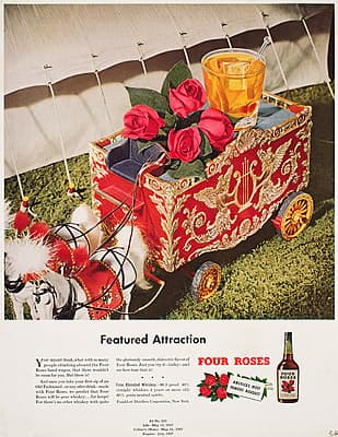 Anton BRUEHL | Four Roses advertisement - horse drawn carriage