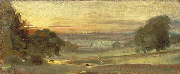 John CONSTABLE | The valley of the Stour at sunset