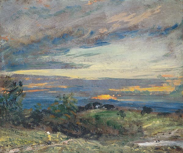 John CONSTABLE | Hampstead Heath, sun setting over Harrow