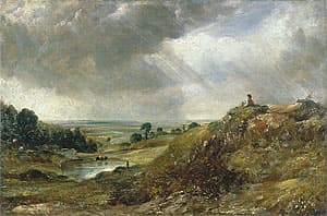 John CONSTABLE | Branch Hill Pond, Hampstead Heath, with a boy sitting on a bank