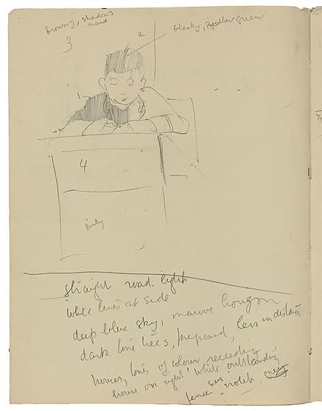 Grace COSSINGTON SMITH | (Sketch of boy for painting 'Boys drawing'; notes)