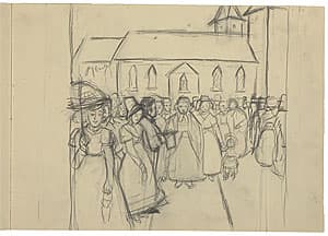 Grace COSSINGTON SMITH | (Sketch for 'Samuel Marsden after service at St John's, Parramatta')