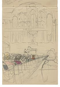 Grace COSSINGTON SMITH | (Sketch for painting 'Lili Klaus in the Town Hall 1946' [part])