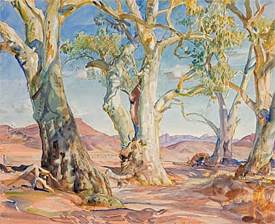 Hans HEYSEN | Red gums, Moralana