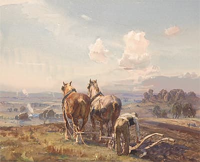 Hans HEYSEN | Ploughing the field