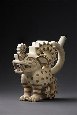   | Stirrup vessel in the form of a crested feline