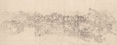 George LAMBERT | Design for 'The charge of the Australian Light Horse at Beersheba'