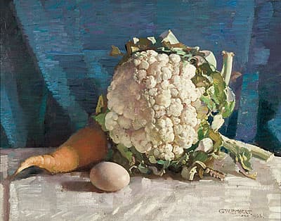 George LAMBERT | Egg and cauliflower still life