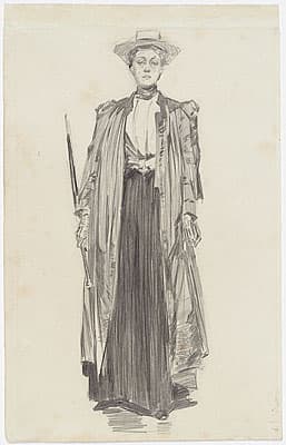 George LAMBERT | His other half: lady with umbrella