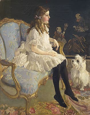 George LAMBERT | Girl with dog