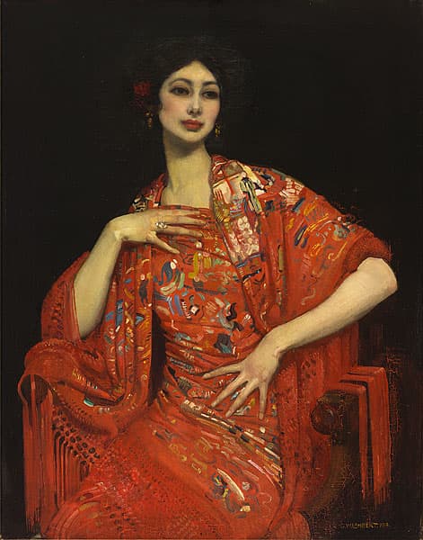 George LAMBERT | The red shawl (Olave Cunninghame Graham)