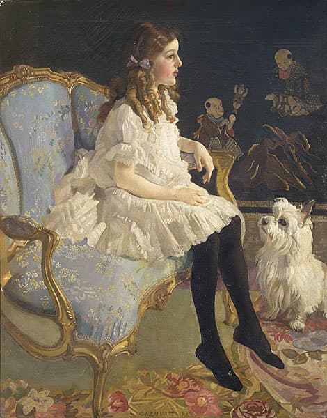 George LAMBERT | Girl with dog