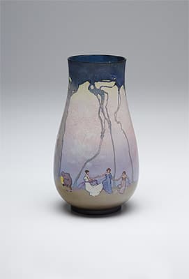 Mildred LOVETT | Vase with pastoral design of dancing figures by Sydney Long