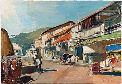 Sydney LONG | Street scene, Kandy