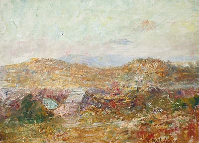 Frederick MCCUBBIN | Looking towards Hanging Rock from Mount Macedon