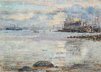 Frederick MCCUBBIN | Harmony in blue, Williamstown