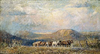 Frederick MCCUBBIN | Hauling timber, Macedon Heights