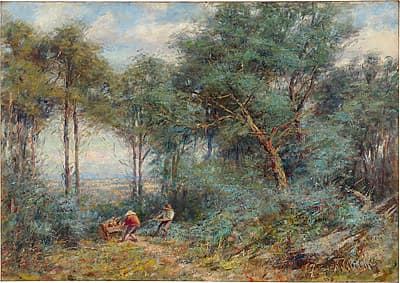 Frederick MCCUBBIN | Hauling rails for a fence, Mount Macedon