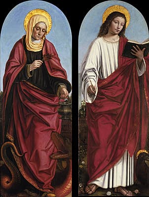 Ambrogio BERGOGNONE | Saint Martha [Santa Martha] and Saint John the Evangelist [San Giovanni Evangelista]