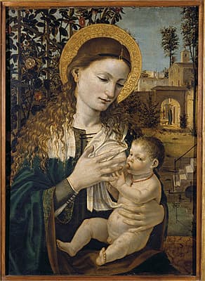 Ambrogio BERGOGNONE | Madonna lactans [Our Lady nursing, Madonna del latte]