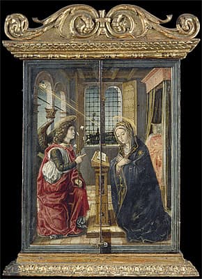 Vincenzo CIVERCHIO | Annunciation and Saints Benedict and Scholastica [Annunciazione e i santi Benedetto e Scolastica]