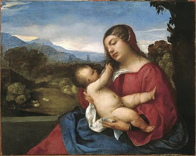  TITIAN | Madonna and Child in a landscape [Madonna col Bambino nel paesaggio]