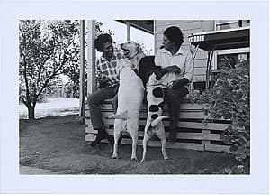 Michael RILEY | Michael and Yvonne Hill at home on their block outside Robinvale, 1986
