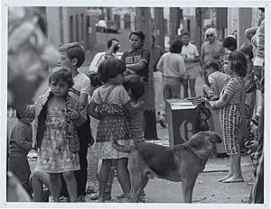 Michael RILEY | Eveleigh Street, Redfern, group of children outside Murawina, 1984