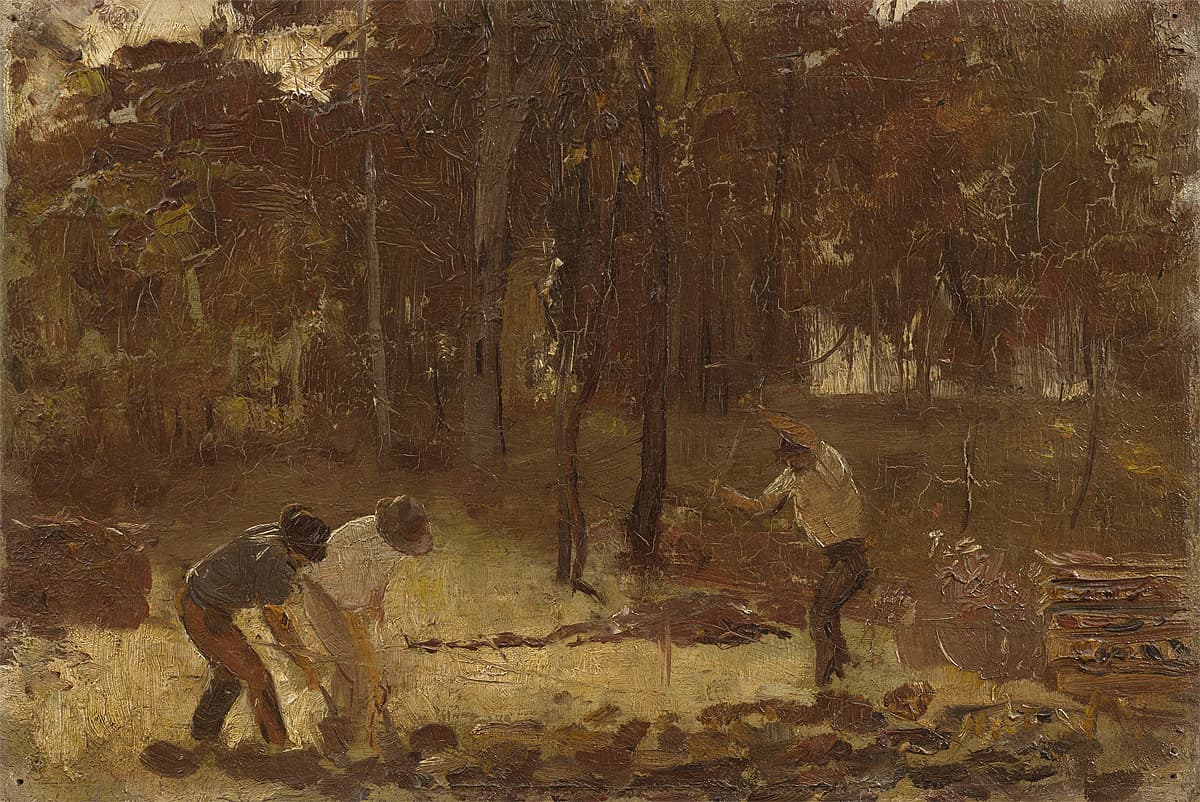 Tom ROBERTS | Turning the soil (Sketch for 'Charcoal burners')