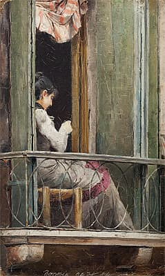 Tom ROBERTS | Woman on a balcony