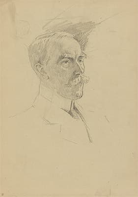 Tom ROBERTS | Untitled. Study of a male head [recto]; not titled [three studies of female with arms outstretched] [verso]