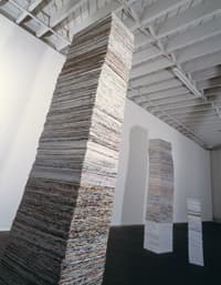 Installation of canvasboard stacks 1984, 
Yuill/Crowley, Sydney